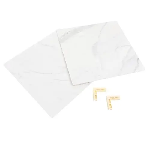 Produktbild: OSALADI 2stücke Foto Hintergrundtafeln Kunststoff Wiederverwendbare Fotorequisiten Für Lebensmittel Kosmetik Und Schmuck Weißes Marmor-Design