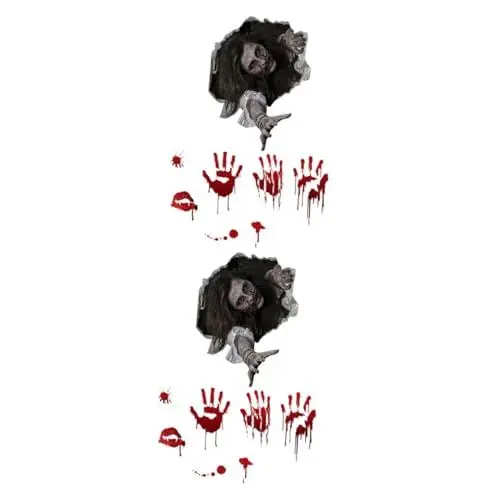 Produktbild: OSALADI 2sätze Gruselige Halloween Toiletten Wandaufkleber Dunkelgraue Badezimmer Deko Für Gespenster Und Einfach Anzubringen Für Badezimmer Und Wc