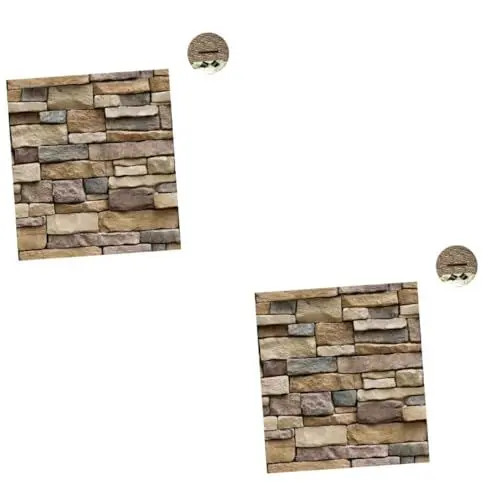 Produktbild: OSALADI 2st Kulisse Aus Steinmauer Hintergrund Tapetenkleister Und -abzieher Ziegel Wandaufkleber 3d