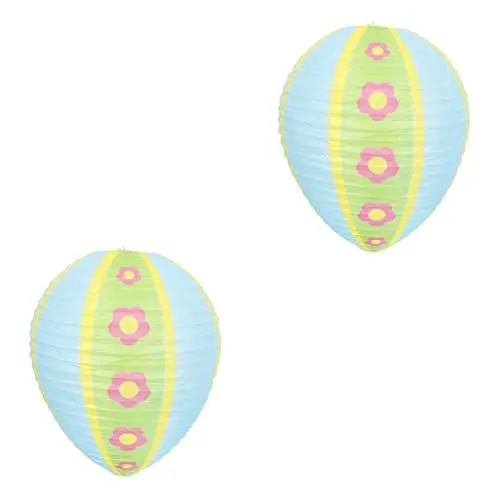 Produktbild: OSALADI 2st Osterlaterne Laterne Lampenabdeckung Kronleuchter Lampenschirm Laterne Frühlingsdekoration Zum Aufhängen Ostern Deckenbehang Osterparty-laterne Feder Ei Papier Partybedarf