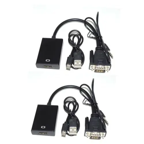 Produktbild: OSALADI 2st Vga-zu-Adapter Vga Zu Mit Audio Vga Zum Konverter Vga Zu Tv Konverter Vga Zu Konverter Faltbarer Telefonstuhl Konvertierungskabel Konvertierungslinie Mit Ton