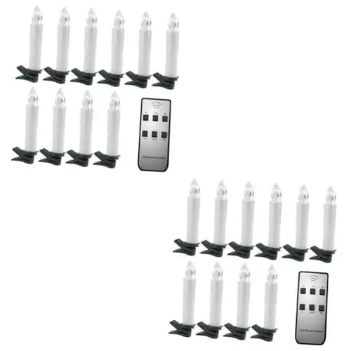 Produktbild: OSALADI 2st Weihnachtsbaumkerze Weihnachten Führte Kerzenlicht Flammenlose Fensterkerzen Weihnachtliche Stumpenkerze Flammenlose Christbaumkerzen Led-partylicht Elektronisch Warme Lampe