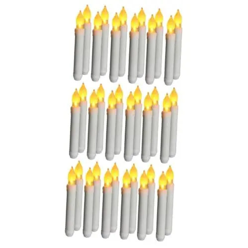 Produktbild: OSALADI 36 Stk Kerze Party Elektrische Teelichter Led-dekor Flammenlose Leuchter Flammenloser Fensterkegel Batteriebetriebene Leuchter Verjüngt Leuchtende Dekorationen Weiß Abs