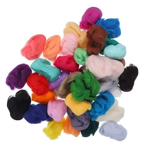 Produktbild: OSALADI 36 Stück Teiliges Filzwolle Set für Diy Projekte Bunte Nadelfilzwolle für Bastelmaterial für Kreative Handarbeiten und