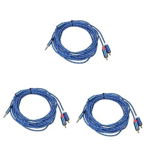 Produktbild: OSALADI 3St Audio-Adapterkabel Audio-Y-Kabel Verbindungskabel Audiokabel Bluemaan Lautsprecher-Audiokabel Hellblau Lüftungshalterung für Kamera Stereokabel lautsprecherkabel