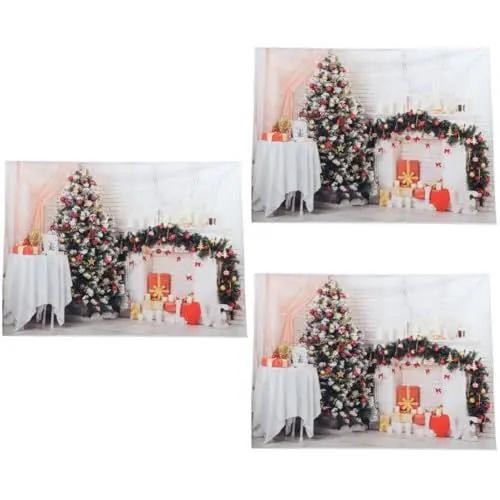 Produktbild: OSALADI 3St Weihnachtshintergrundtuch Wandteppich Weihnachtsfotohintergrund 5x7 weihnachtsdeko Schlafzimmer Christmas Decorations Door weihnachtlicher Fotohintergrund Weihnachtskulisse