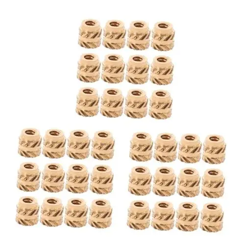 Produktbild: OSALADI 3 Sätze Kupfermuttern Set Gewindeadapter Gewindereparaturmutter Gewindeeinsätze Für Holzgewinde Reparatureinsatz Holzschraubeneinsätze Einsatzmuttern Und Schrauben 60 Stück * 3