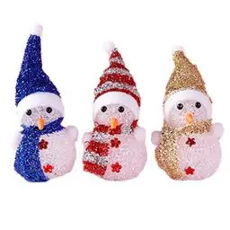 Produktbild: OSALADI 3 Stücke LED Schneemann Figur Nachtlicht Dekofigur Weihnachtsdeko Beleuchtung Weihnachten Tischdeko Beleuchtet für Xmas Dekoration Feengarten Deko Weihnachtsgeschenke(Zufällige Farbe)