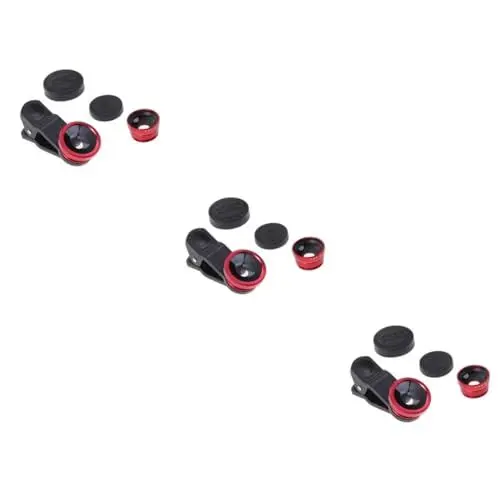 Produktbild: OSALADI 3stücke Smartphone Kameraobjektiv Fisheye Weitwinkel Und Makro Für x Rot Hochwertige Installieren Wasser Und Ölabweisend Perfektes Zubehör Für Kreative Fotografie