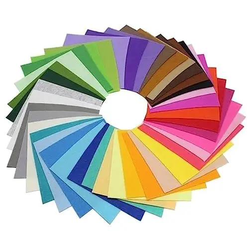 Produktbild: OSALADI 40 Stück Farbenfrohe Vliesstoff Filzplatten für DIY Handwerk und Nähprojekte Bastelmaterial für Kreative Ideen