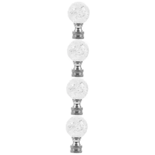 Produktbild: OSALADI 4 Stücke Einfach Installieren Stehlampe Finial Kappe Metall Glas Tischlampe Knopf Für Dekorative Lampe Schatten Top