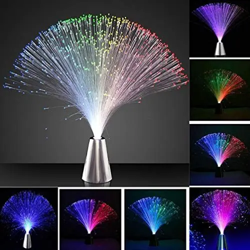 Produktbild: OSALADI 4 Stück Farbwechsel Glasfaser Licht Batteriebetrieben LED Glasfaser Lampe Glasfaser Neuheit Lampe Leuchten Spielzeug für Weihnachten Neujahr