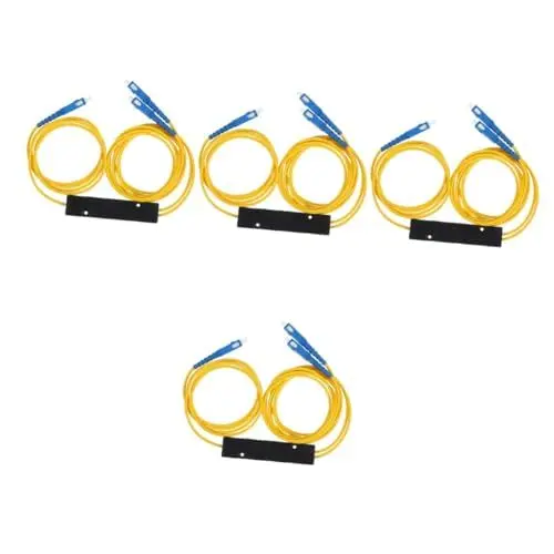 Produktbild: OSALADI 4 Stück Fasersplitter verschmolzenes optisches Kabel Splitter für Fernseher Lichtwellenleiter-Splitter Splitter Optischer TV-Splitter Kabel für fernseher Kupfer Yellow
