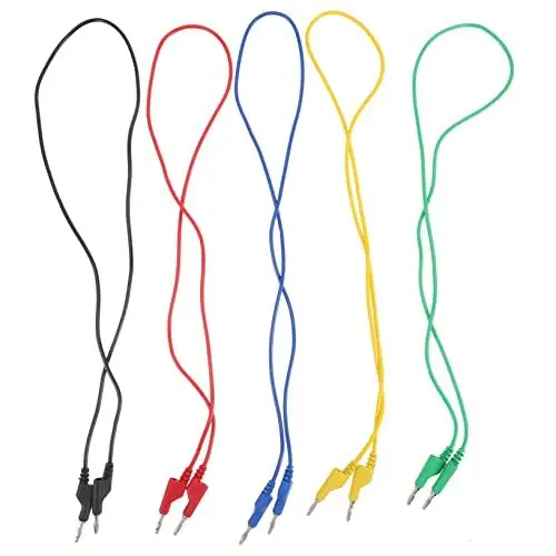 Produktbild: OSALADI Messkabel Für Multimeter 4mm Bananenstecker Zu Krokodilklemmen Kabel Multimeter Prüfleitung Testkabel Set Fünf Farben Hochwertige Messleitung Für Spannungsmessungen