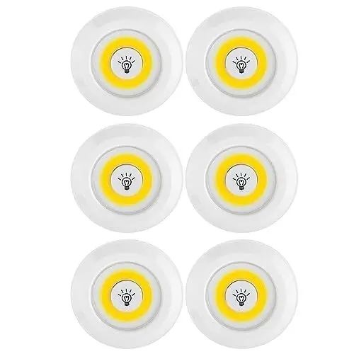 Produktbild: OSALADI 6St cob schränke licht Schrankleuchten Licht Lampen berühren Bewegungssensor LED-Wandleuchte runden Schrankbeleuchtung Puck Kabinett Licht berührungsempfindliche Lampe