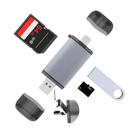 Produktbild: OSALADI 6 1 6-in-1-typ-c-otg-lesegerät OTG-leser Lesegerät Lesegerät Für Computer Light Grey
