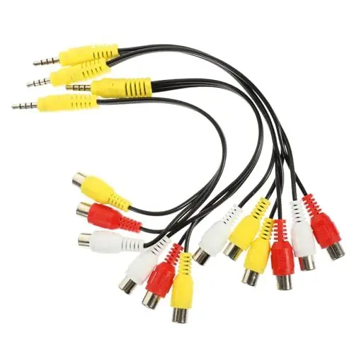 Produktbild: OSALADI 8 STK Av-adapterkabel Handy-audiokabel Kopfhörerverlängerung Verlängerungskabel 3-Wege-audiokabel Verlängerung Der Kopfhörerbuchse Konverterkabel Kupferkabel Set-top-Box Stereo