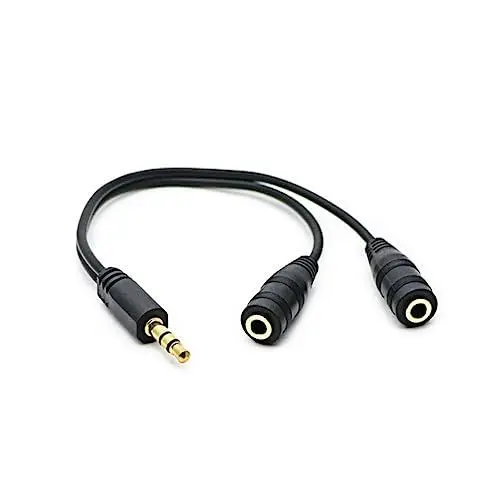 Produktbild: OSALADI Stereo-audiokabeladapter – 3 5-mm- Auf 2 Buchsen Splitterkabel Für Kabel Nylongeflecht Für Langlebigkeit