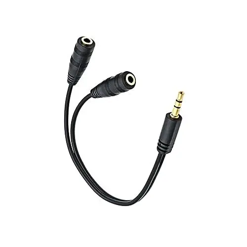 Produktbild: OSALADI 3 5-mm- Auf 3 5-mm-buchse Stereo-adapterkabel Audio-splitter Y-kabel 2 Adapter Funktioniert Mit Digitalen Geräten Und Klinkensystemen Schwarz