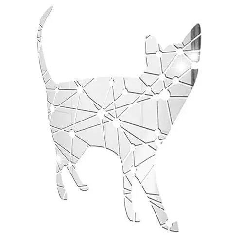 Produktbild: OSALADI Aufkleber Acryl-spiegelaufkleber Spiegel Wanddekoration Spiegeldekoration Katzenaufkleber Wandtattoos Mit Katzenmotiven Aufkleberspiegel Für Die Wand Dreidimensional Spiegelwand