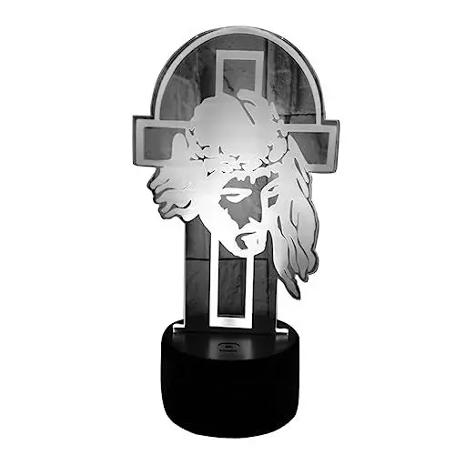 Produktbild: OSALADI Jesus Kreuz Nachtlampe Nachtlicht Aus Usb-ladelampe Für Schreibtisch Energiesparend Und Dekorativ