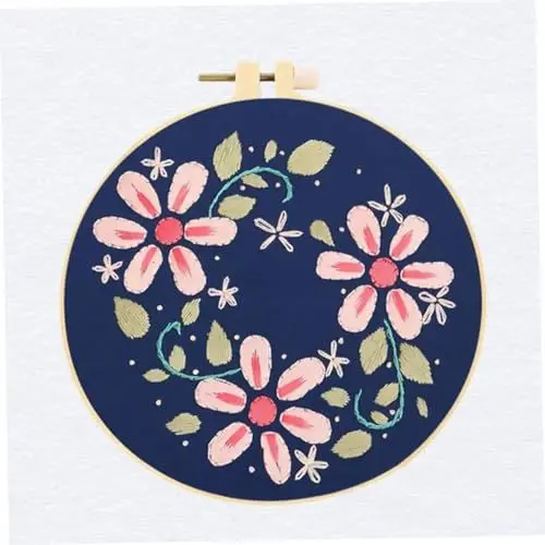 Produktbild: OSALADI Diy Blumenmuster Stickerei Set für Anfänger Kreuzstich Zubehör Stickrahmen und Materialien für Kreative Projekte