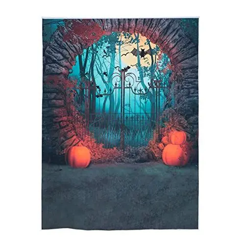 Produktbild: Halloween Foto Hintergrund Gruselige Fledermaus Schloss Fotografie Hintergrund Stoff Neugeborene Porträt Requisiten Halloween Party für Studios Wand nach Hause