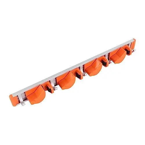 Produktbild: OSALADI Kleiderbügel Aluminium-Moppregal Regalhalterungen Kehrmaschine Mopp-L-Halterungen Robuste Garagen-Lagerregal Platzsparender Garten-Rechen-Aufhänger Mopp-Besen-Haken Platzsparendes