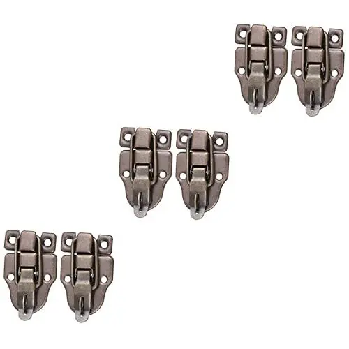 Produktbild: OSALADI Packung Mit 6 Stück Holzschrank Antikes Metall Scharniere Für Küchenschränke Antike Schrankverschlüsse Dekoratives Schloss Antikes Holzschloss Alu-riegel Kastenschloss Schlüssellos