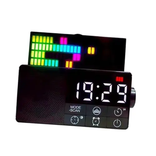 Produktbild: OSALADI Wecker Mit Fm-Radio Und Kabellosem Lautsprecher Für Schlafzimmer Retro-Design Mit Sound-Control-Beleuchtung Und USB-aux-in-Funktion Wecker Mit Schlummerfunktion