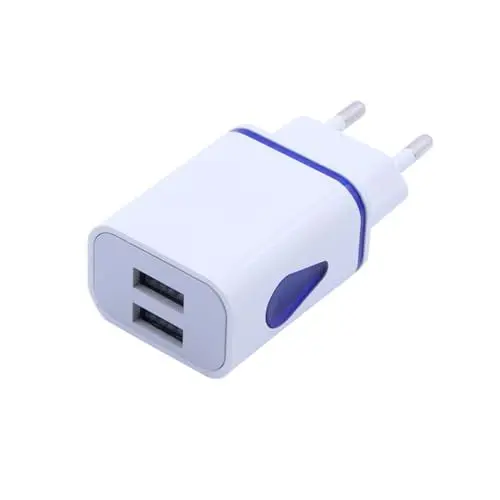 Produktbild: OSALADI Universal Reise Ladegerät Wasserfall Design Mit LED Licht Dual USB Port Netzstecker Adapter Für Smartphones Mit EU Stecker