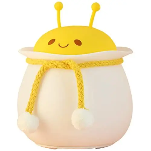 Produktbild: OSALADI Bienen Nachtlicht Wiederaufladbare Nachtlampe Silikon Tiere Nachtlampe Gel Pat Licht Neuheit Kleine Bienen zum Stillen Stillen Schlafzimmer Geburtstag Weihnachtsfeier Gfits