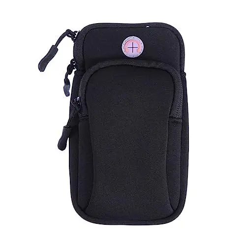 Produktbild: OSALADI Armband Für Handy – Sportarmband Mit Taschen – Handy-Lanyard Zum Laufen – Atmungsaktive Neopren-armtasche – Kopfhörerloch – Verstellbar Für Alle Armgrößen