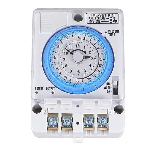Produktbild: OSALADI Timer Zeitkontrolle Intervall-Zeitschaltuhr 12V Mechanische Elektrische Zeitschalter Große Digitale Zeitschaltuhr Drinnen Sand Weiß