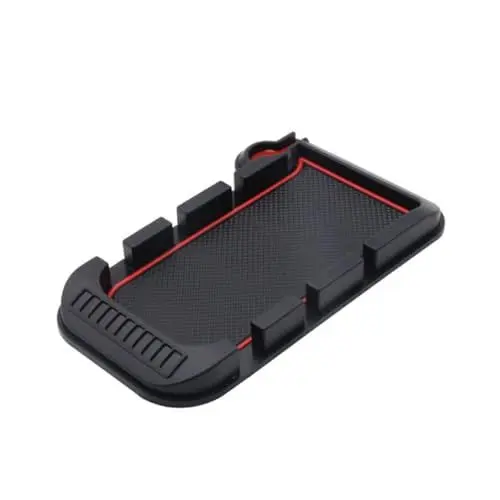 Produktbild: OSALADI Universelles Rutsch Pad Für Auto Armaturenbrett Ladestation Für Und Halterung Schwarz Rot Ideal Für Und Parkplatznutzung