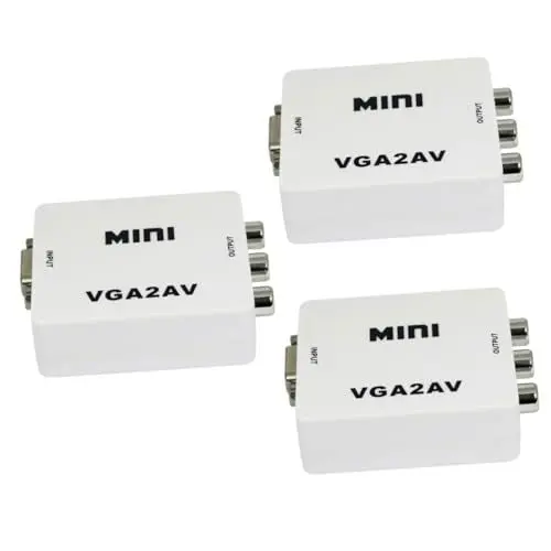 Produktbild: OSALADI Videos 3st Vga-Video-Audio-konverter Video-Audio-Adapter Zusammengesetzter Konverter Vga Auf Cinch Computer Zu Fernseher Adapter Rechner Weiß