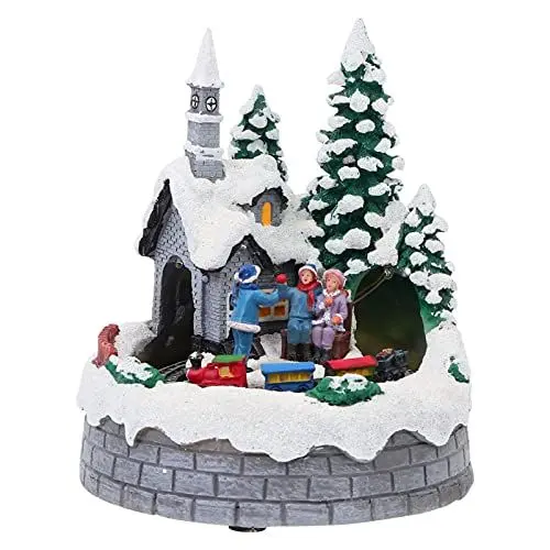 Produktbild: OSALADI Batterie Weihnachtshaus Ornament Harz Weihnachtsharz Leuchtendes Für Wohnkultur