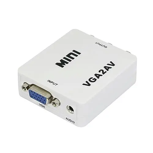 Produktbild: OSALADI Zusammengesetzter Konverter Video-Audio-Adapter Computer Zu Fernseher Adapter Video-Audio-konverter Vga Auf Cinch Weiß
