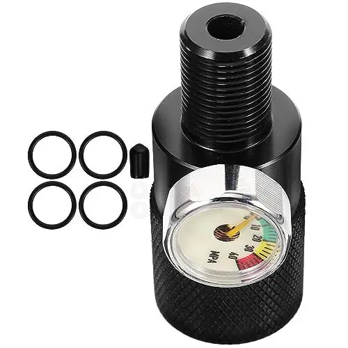 Produktbild: OSALADI 40mpa Aufblasbarer Adapter Für Co2 Schnellanschluss 8mm Druckmesser Nachtlichtanzeige Aluminiumlegierung Co2-tankkonverter