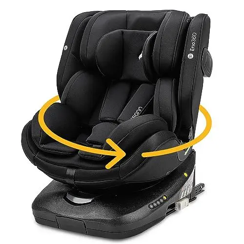 Produktbild: Osann Eno360 i-Size, drehbarer Kindersitz 40-150 cm, Reboarder mit Isofix, Baby Autositz – All Black