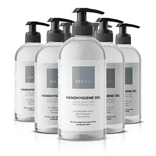 Produktbild: OSAVITA® Handhygiene Gel, Desinfektionsgel in Spenderflasche, schützt und pflegt, begrenzt viruzid nach EN 14476 (8x 500 ml)