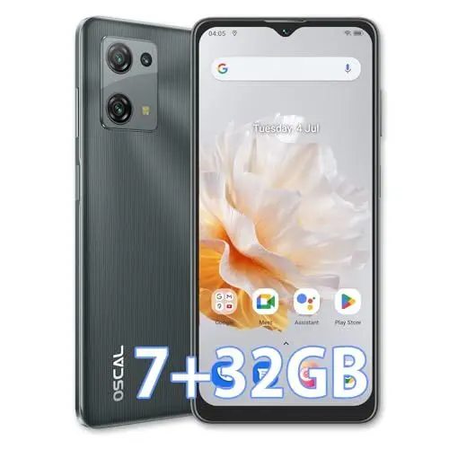 Produktbild: OSCAL Smartphone Ohne Vertrag 7GB RAM 32GB ROM 1TB TF/SD, C30 Android Handy Günstig 6,5 Zoll HD+ Display, 5080mAh 12MP Kamera, 4G Dual SIM Simlockfreie Handys 3 Kartenslot, 5G Wi-Fi BT5,0 OTG