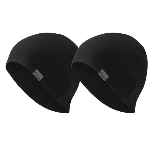Produktbild: Oscenny Fahrradmütze Laufmütze,Superleicht,Weich Warm Nur 1mm Dicke Sportmütze Thermofleece zum Laufen,Radfahren,Joggen,Ski,Snowboarden,Klettern,Moto für Herren Damen Herbst Winter (BI/BI)
