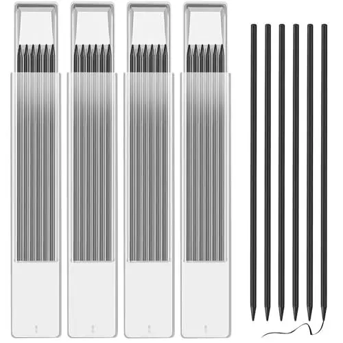 Produktbild: OSDUE 2,8 mm Bleistiftminen für Zimmermannsbleistift, 24 Stück Solide Tieflochmarker Konstruktion Bleistift Ersatz, Bleistift Ersatzminen für Architekt Zeichnen (Schwarz)