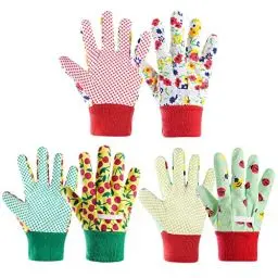 Produktbild: OSDUE 3 Paar Kinder Gartenhandschuhe, Schutzhandschuhe Handschuhe, mit Schaumgummi-Beschichtung für Garten und Arbeitshandschuhe für Mädchen und Jungen (für 6–9 Jahre)
