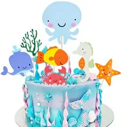 Produktbild: OSDUE 9 Stück Ozean Thema Tortendeko Geburtstag, Seestern Seetang Torten Deko, Strand Theme Kuchendekoration, für Kinder Party Geburtstag Party Kuchen Dekoration Supplies