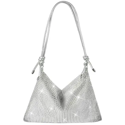 Produktbild: OSDUE Damen Clutch Glitzer, Strass Clutch Geldbörsen, Glitzer Abendtasche Umhängetasche, Kristall Schultertaschen für Hochzeit Party Freizeit Date (52 * 18.5cm)