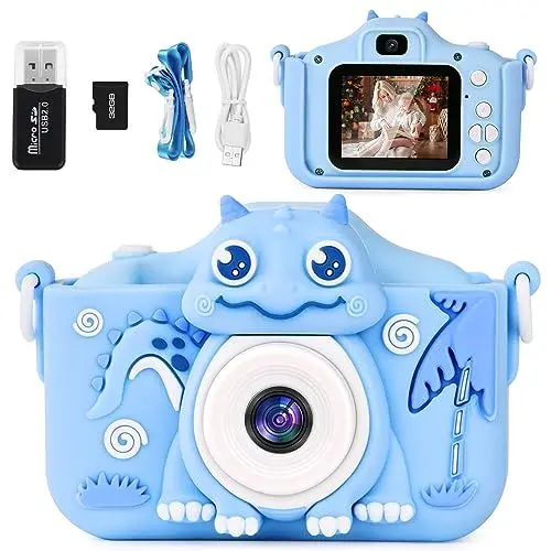 Produktbild: OSDUE Kinderkamera, 2.0”Display Digitalkamera Kinder, 1080P HD Eingebaute 32GB SD-Karte Selfie Digitalkamera, Kids Video Camcorder, für 3-12 Jahre Alter Kinder Spielzeug (Blau)