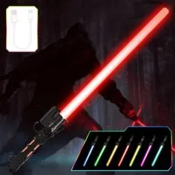 Produktbild: OSDUE Lichtschwert für Kinder, RGB 7 Farben LED Laserschwert, Laser Sword mit Beleuchtung & Sound, Elektronisches Spielzeug-Lichtschwert für Halloween Verkleidung, Silvester-Partyzubehör, Schwarz
