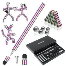 Produktbild: OSDUE Magnetischer Kugelschreiber,Schwarz Kugelschreiber, Lustig Multifunktions Magnetstift, Stressabbau Druckkugelschreiber für Junge Männer & Frauen (Bunt)